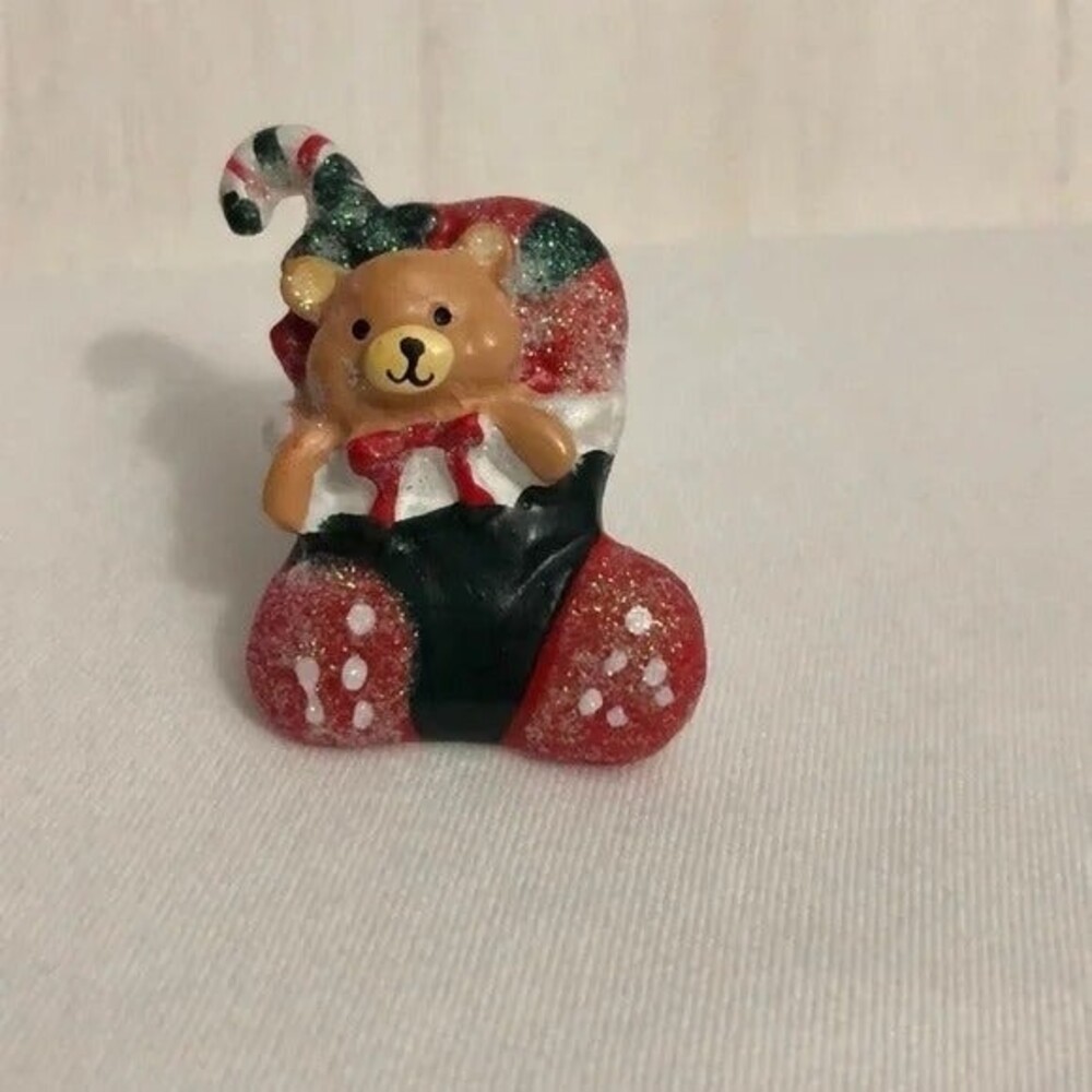 Teddy Bear Stocking Holiday Pin